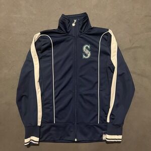 Vintage Nike Seattle Mariners Baseball MLB Zip Up Gray Track Jacket Womens Large